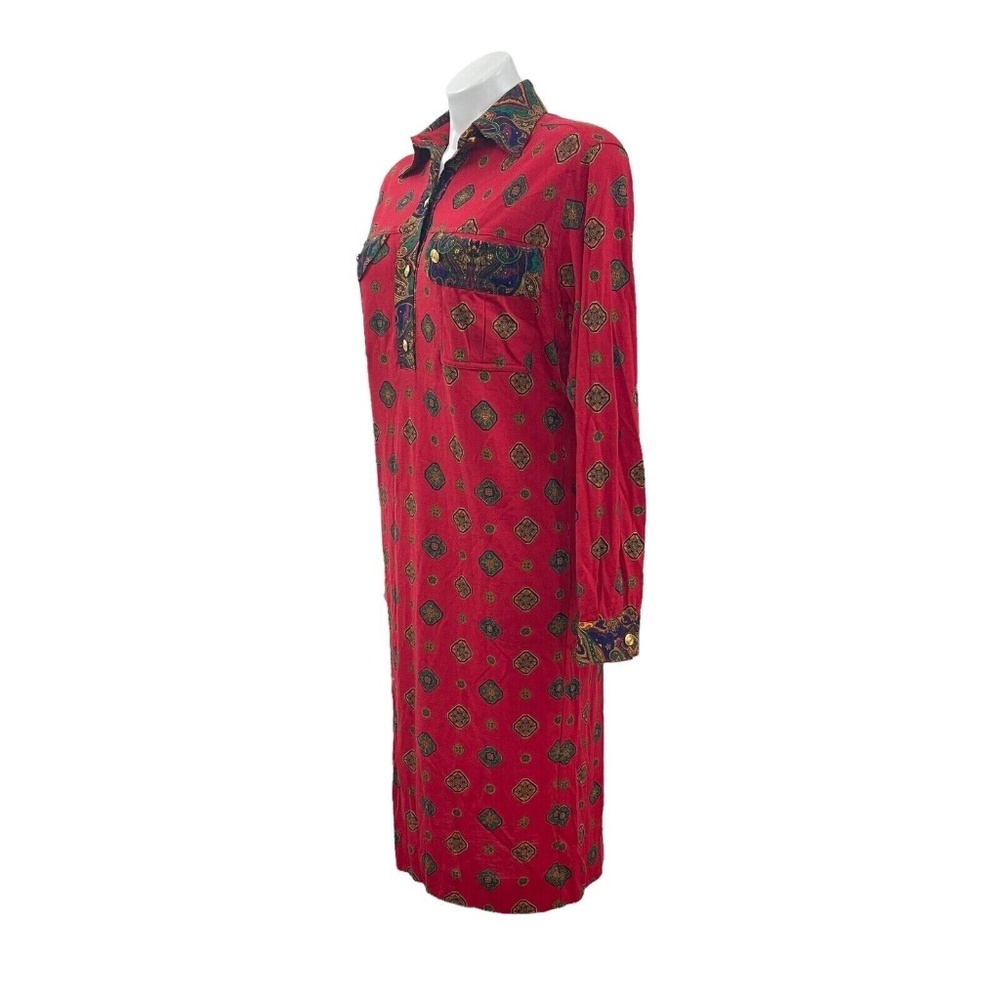 Giovannozzi Red Lana Wool Dress Vintage 1970's Made In Italy Red Womens 8